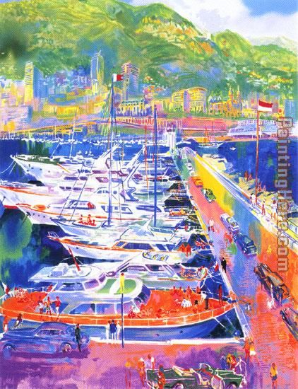 Harbor at Monaco painting - Leroy Neiman Harbor at Monaco art painting
